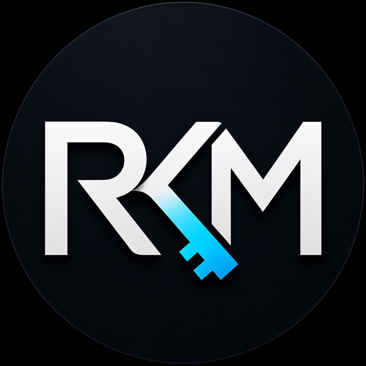 Монограмма RKM с голубым ключом